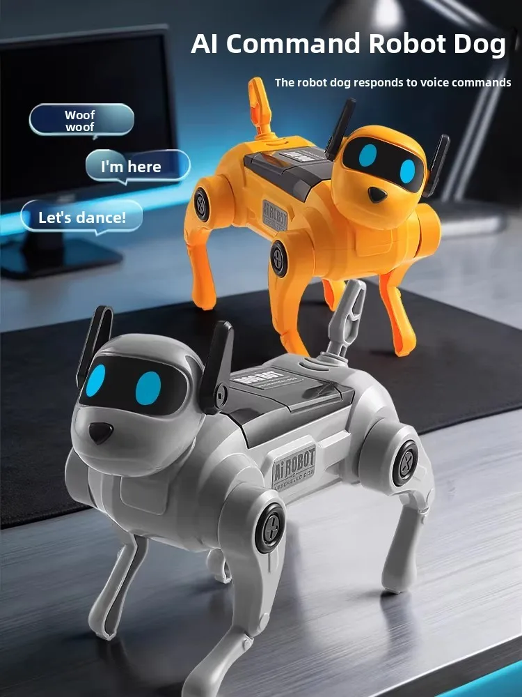 

Интеллектуальная игрушка-робот собака с ИИ для мальчиков и девочек: ходит, лает, реалистичные звуки, управление голосом, разговорная функция, пластиковая игрушка