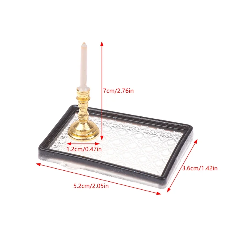 Miniature Dollhouse Simulation Candle Tray; 1/12 Furniture Toy for Doll House Living Decor