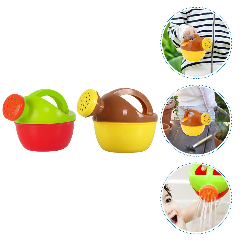 2 Pcs Beach Kettle Child Kids Toys Plant Watering Can Plastic Cans for Children