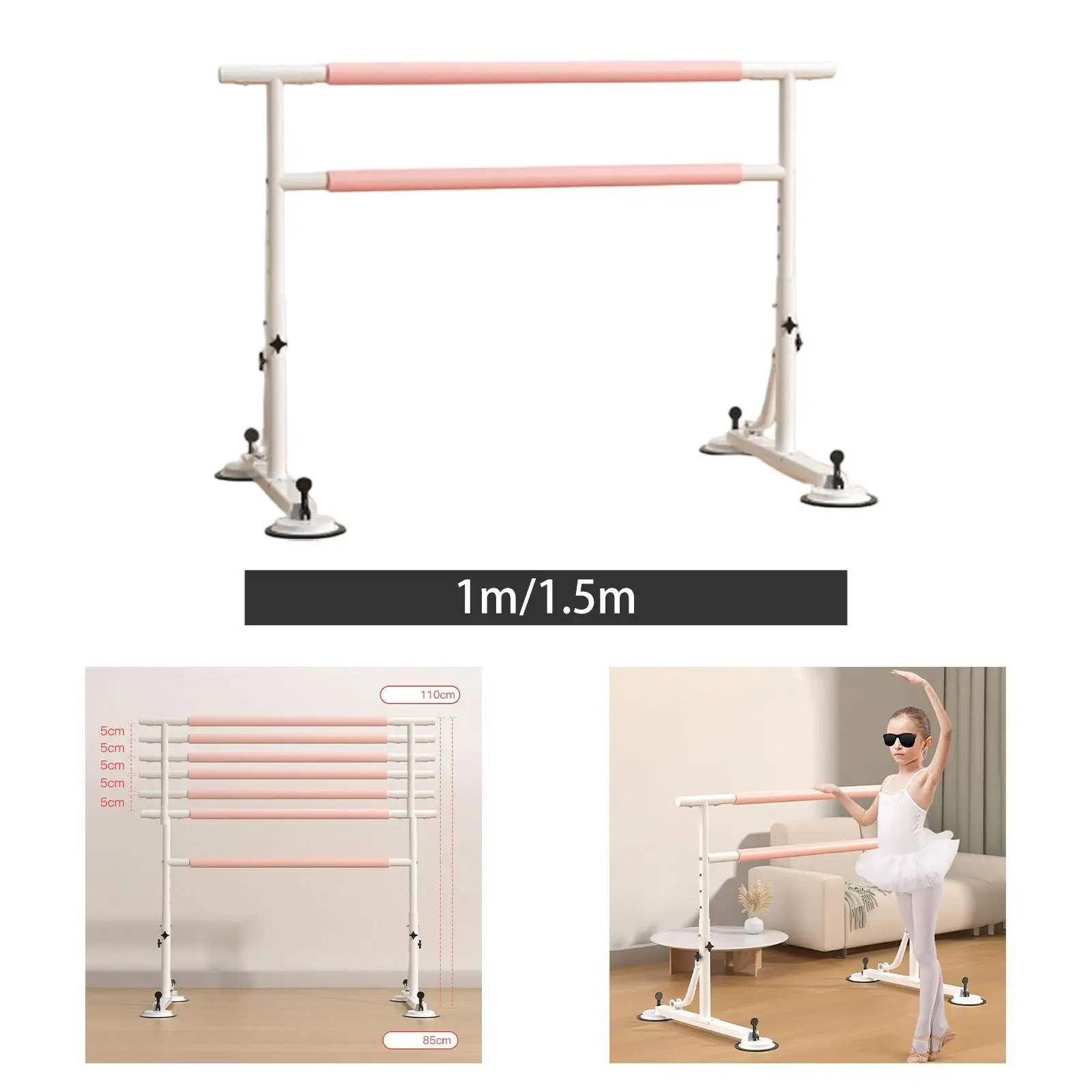 

Двойной балетный бар, регулируемая по высоте, оборудование для фитнеса из углеродистой стали, портативный танцевальный бар для эластичных ног, танцевальная комната