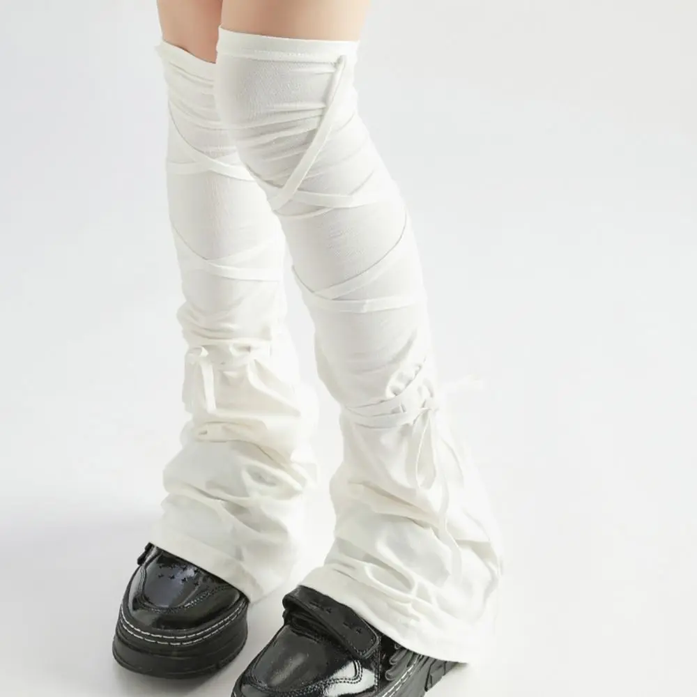 Cotton Hottie Leg Warmers Multicolor Lace Up Closure Steampunk Leg Warmers Cosplay Prevent Slippage High Tube Leg Warmers