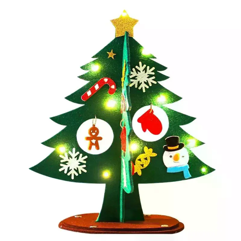 1 セット子供 DIY フェルトクリスマスツリーおもちゃ手作りクリスマスツリー工芸材料デスクトップ装飾ナヴィダード新年ギフト子供のための
