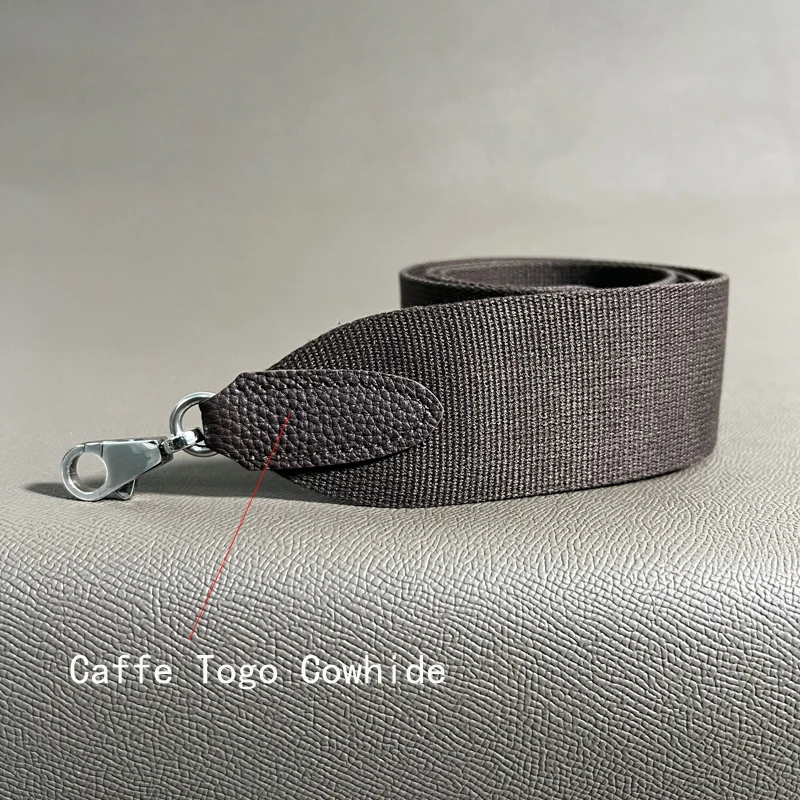 Cowhide 5cm Wide Canvas belt Steel Buckle Genuine Leather Hand Sewn Suitable For Kelly Bags, Shoulder Straps