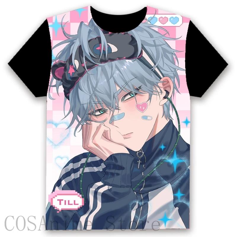 Alien Stage Till Anime 3D impreso Top negro Casual Bacic Camiseta de manga corta hombres mujeres verano Cosplay Sport Tee regalo de Navidad A39