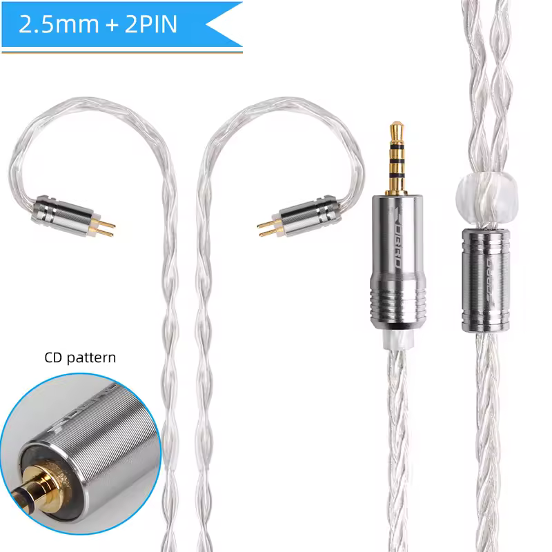 8core MMCX 2Pin 0.78mm A2DC Silver Plated Earphone Cable  3.5mm Balanced Headset Audio Jack Cable For SE315 SE425 LS50 LS70 E40 - Image 12
