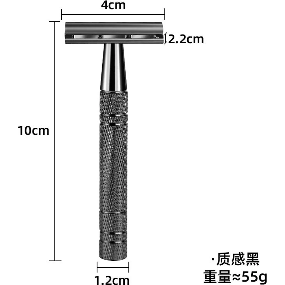 Safety Razor Men's Wet Razor 30° Angle Including 10 Platinum Razor Blades, Safety Razor and Blade Guard