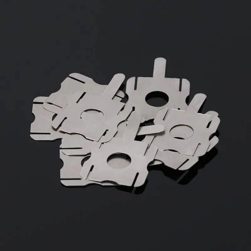 T-Shape Nickel Plated Steel Connection Lead-Out Sheets for 18650 Power Lithium Batteries - 10 Pieces