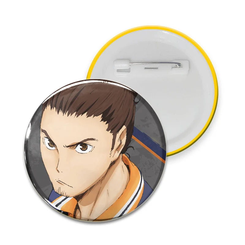 32/44/58mm Volleyball Boy Round Brooch Clothing Bag Lapel Pin Souvenir Soft Button  Decorative Hat Badge