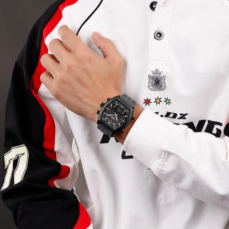 NAVIFORCE 9242 Fashion Quartz Watch Calendar Luminous Waterproof Silicone Strap Reloj Hombre Casual Sports Watches for Man