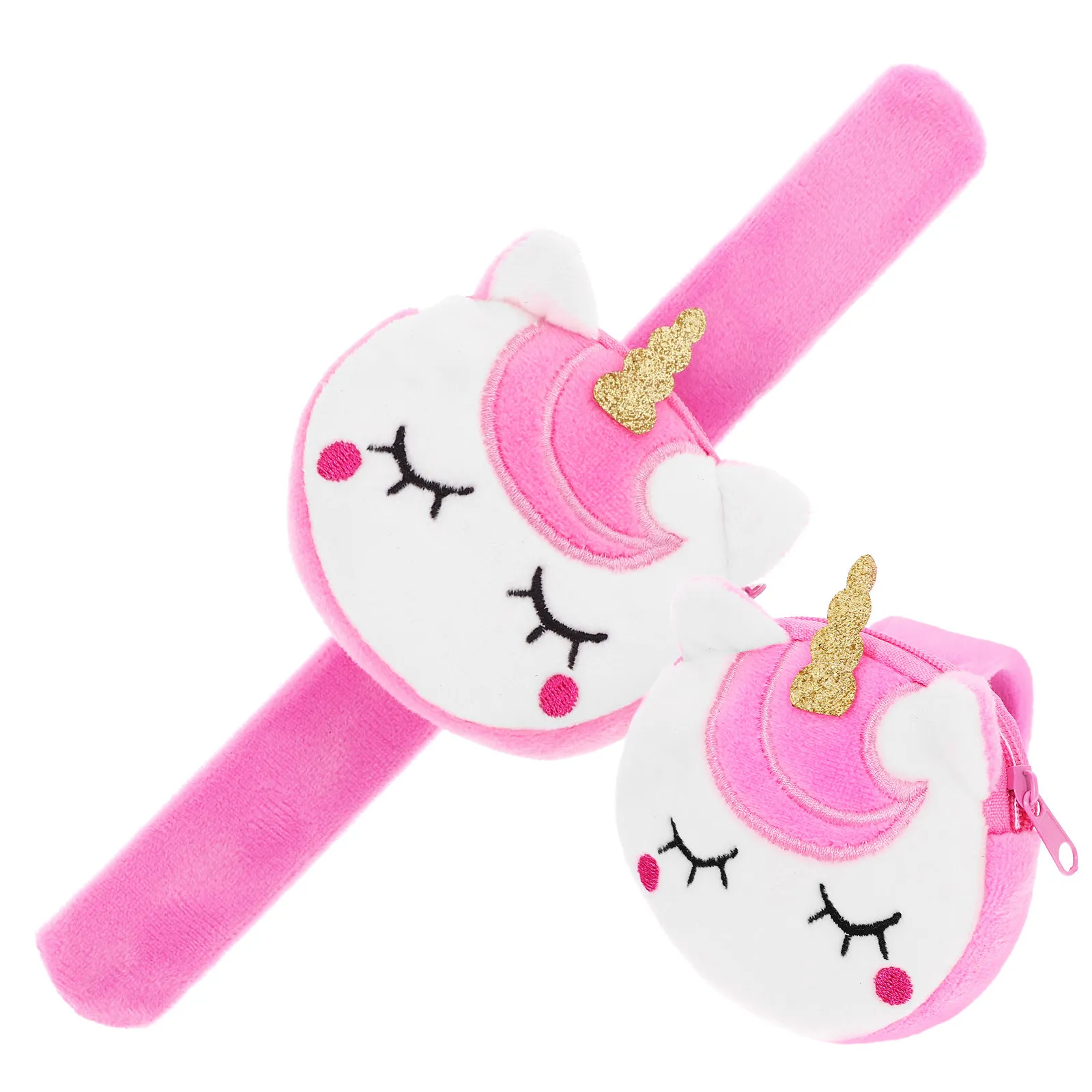

2pcs Unicorn Slap Bracelets Lightweight Snap Wristbands Kids Party Favors Coin Purses Girls Unicorn Theme Slap Bands Storage