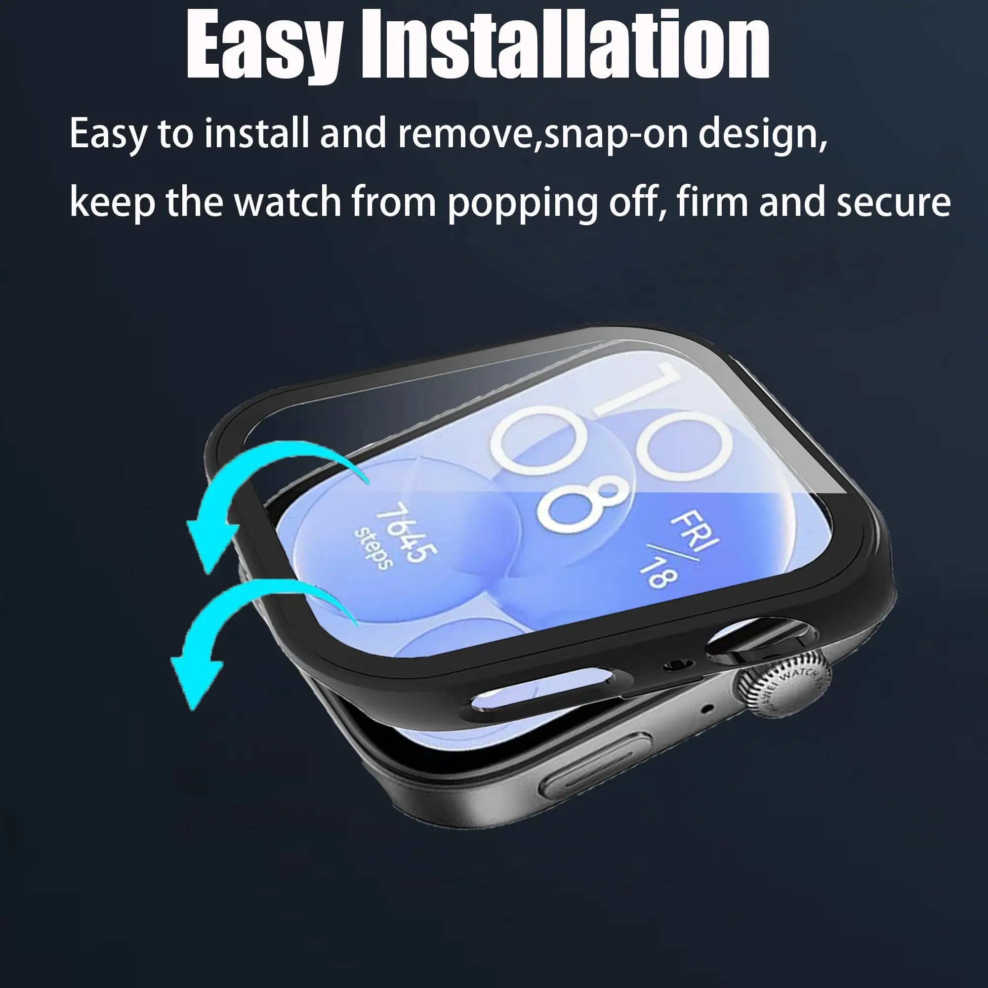 Glass+Case For Huawei Watch Fit 3 All-Around Screen Protector Hard PC Bumper Tempered Glass Watch Case For Huawei Watch Fit 3