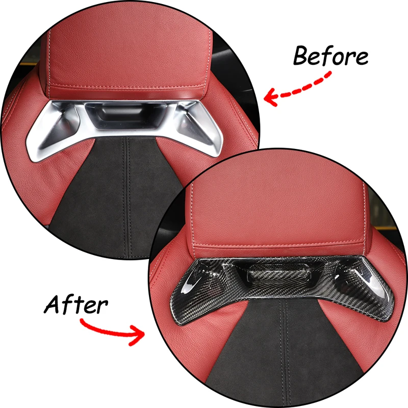 

For Toyota Supra/A90 2019 2020 2023 Seat Back Decoration Cover Car Seat Decoration Accessories True Carbon Fiber 2pcs