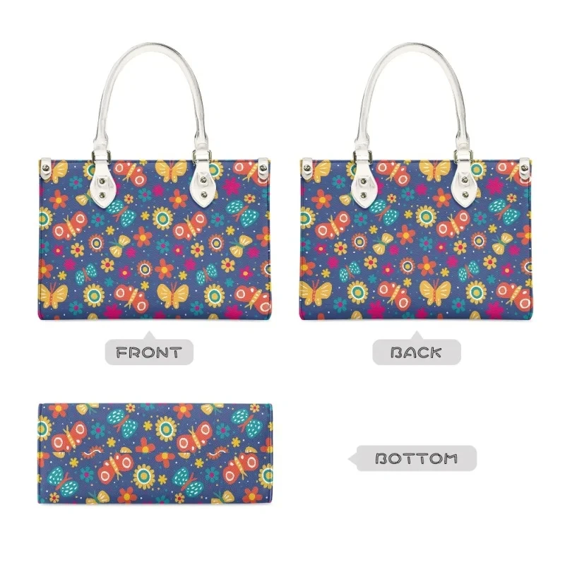 

Beautiful Flowers Print Branch Design Handbags for Women Fashion Shoulder Shopping Bag Practical Ladies Tote Bags Commuting Bag