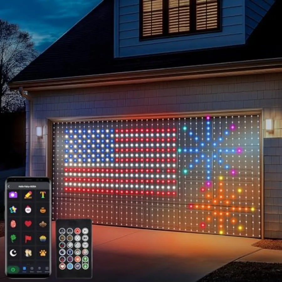Smart Curtain Lights 20Feet x 10Feet 800 LED Curtain String Lights with App Remote Color Changing Window Fairy Light Music Sync