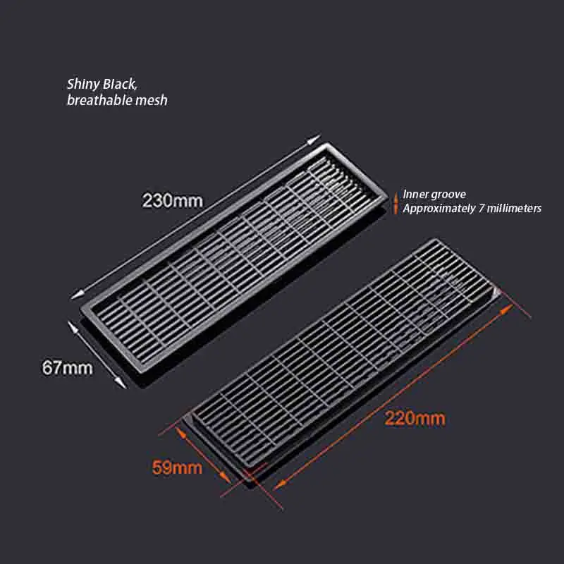 Plastic Rectangular Flat Ventilation Grille Cover for Cabinet Wardrobe Shoe Cabinet Decorative Air Vent 230mm-310mm