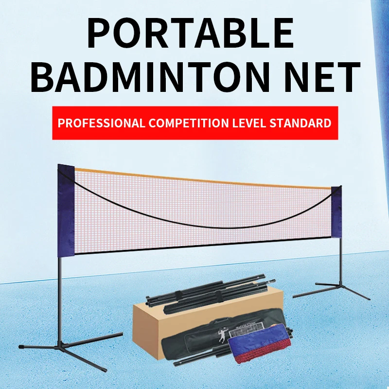 

6.1M Foldable Portable Badminton Tennis Stands With Net Height Adjustable Professional Training Net for Tennis Volleyball Soccer