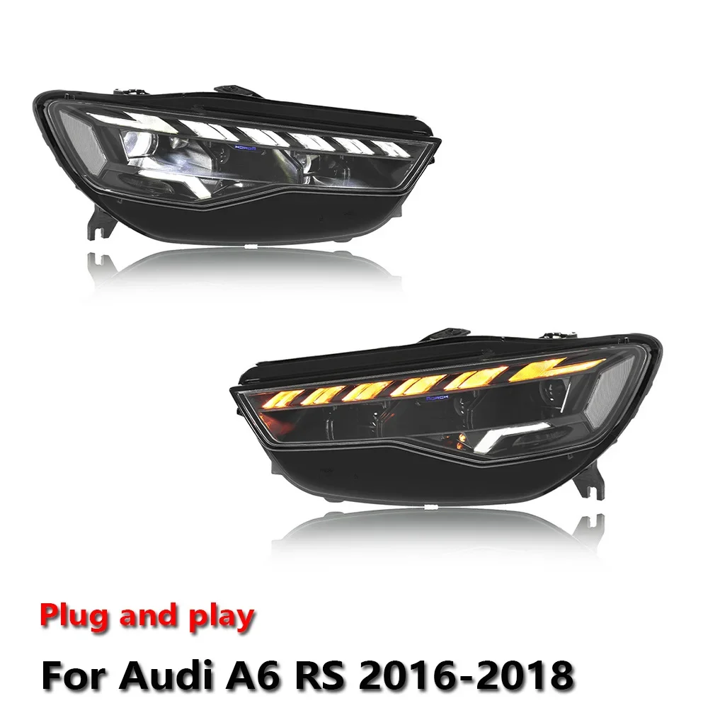

Car LED Headlight Assemblies For Audi A6 RS 2016-2018 Fog DRL Brake Turn Signal Lamp Plug And Play