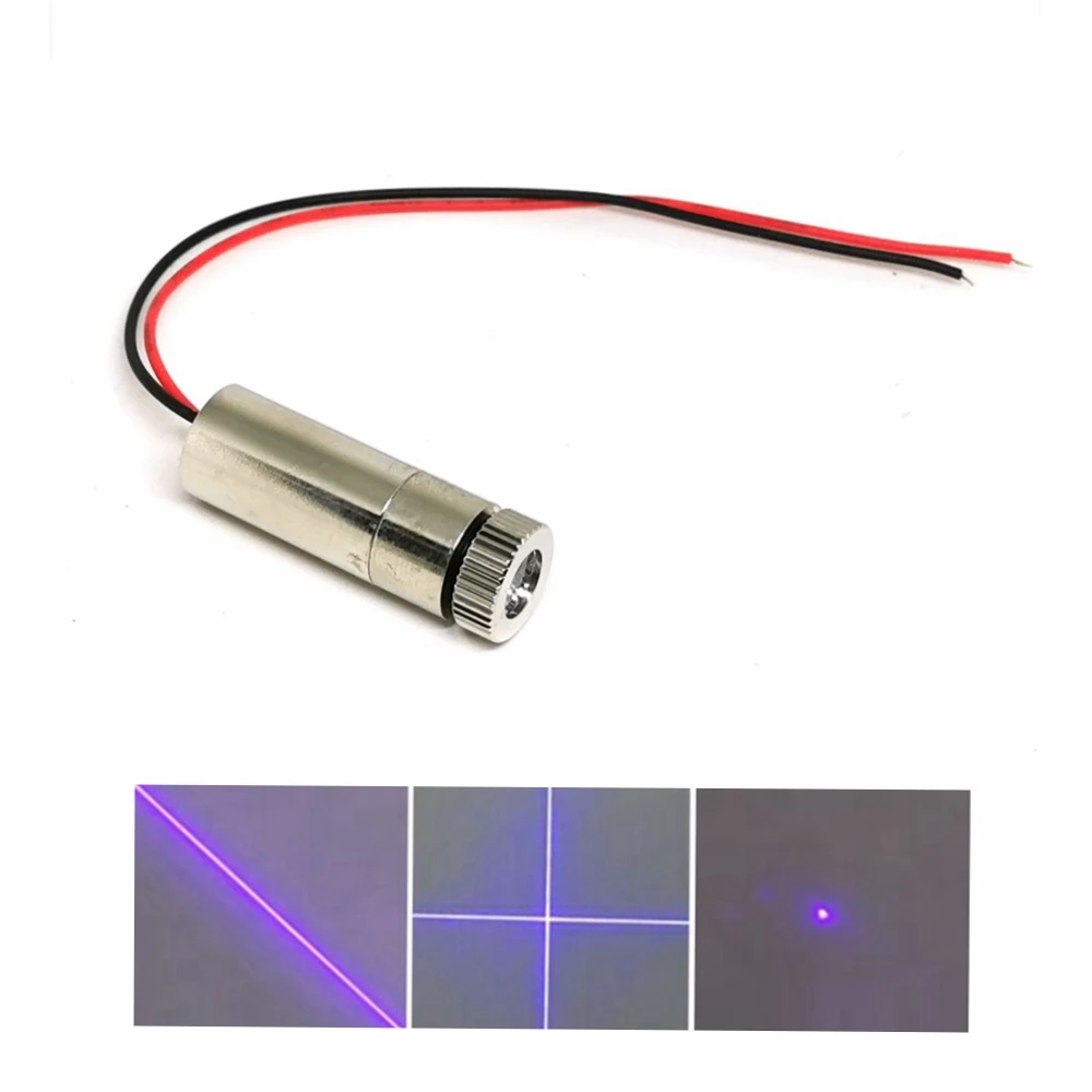 12*35mm Focusable Adjustable 405nm Violet Blue Laser Module Dot/Line/Cross 10mw/20mw/50mw Aligment Lights 3-5V