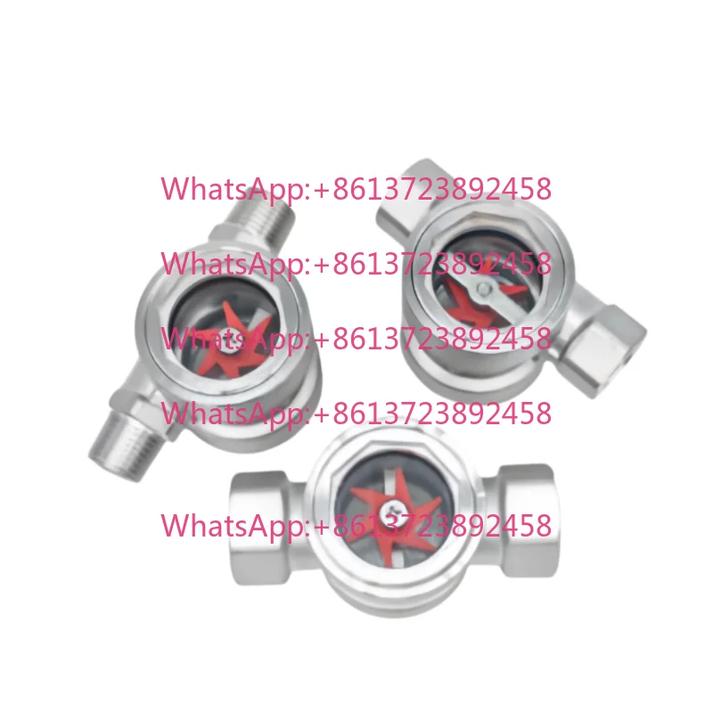 Stainless Steel DN25 Screwed Eccentric Concentric Male Thread Impeller Sight Glass Silver Water For Indicator