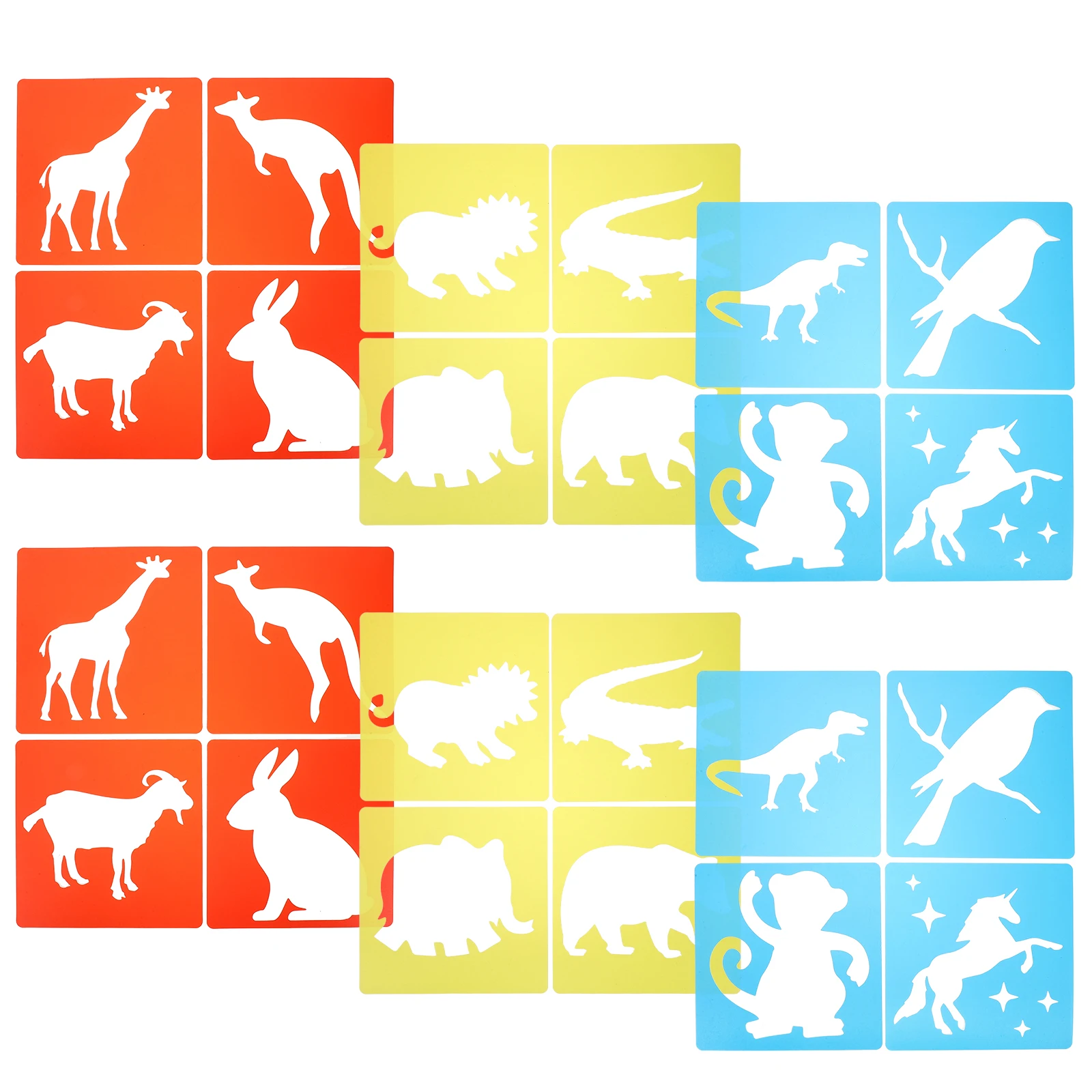 

24pcs Animal Drawing Templates Reusable DIY Stencils Kids Craft Projects Wall Paint Ocean Insects Jungle Animals Plastic