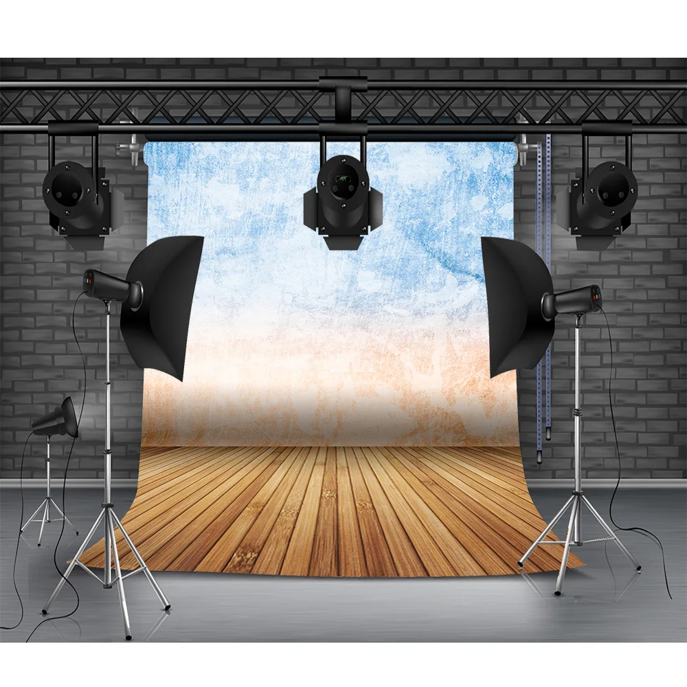 

Vinyl Vintage And Wooden Floor Photography Backdrops multi-color Portrait Photo Studio Background Props FG-36