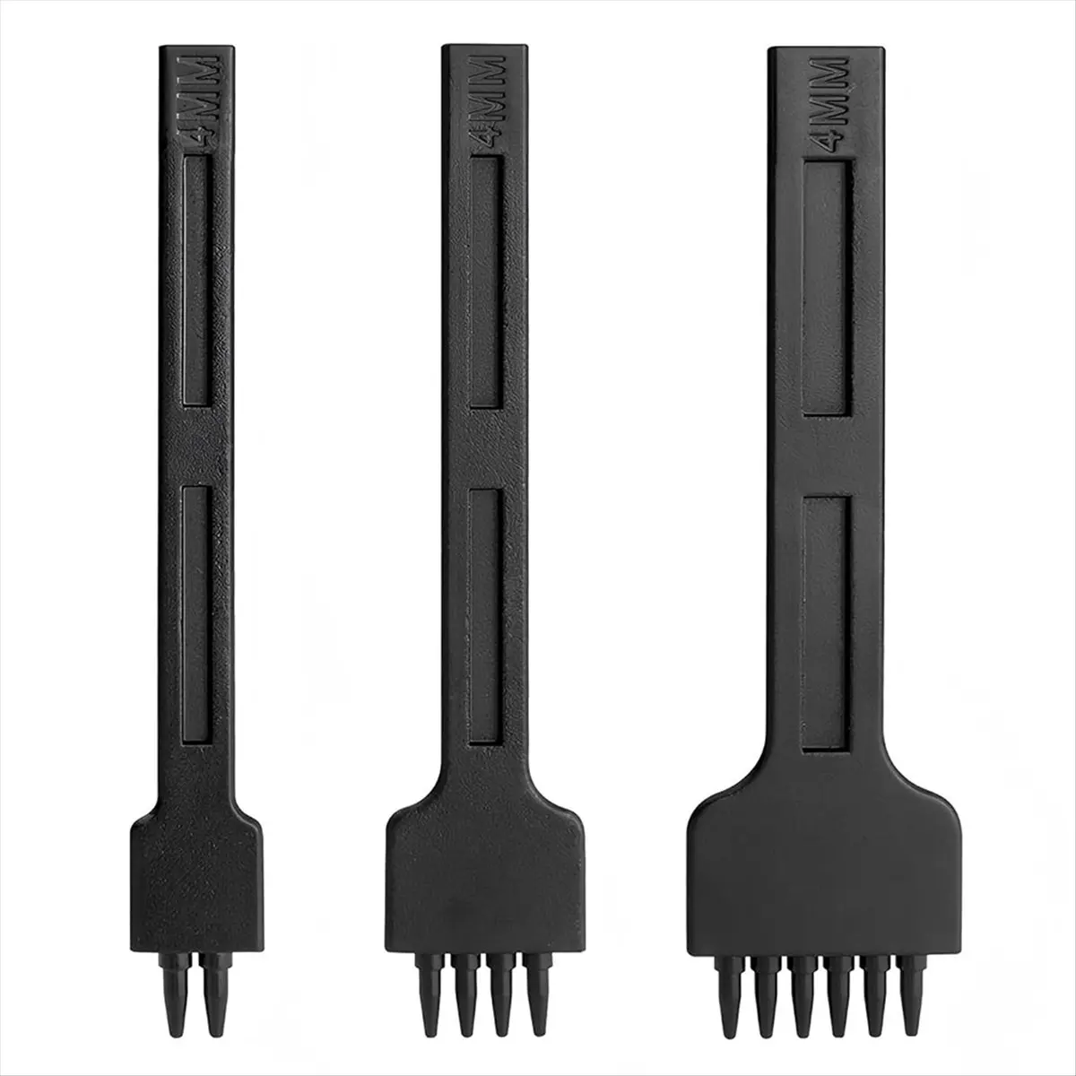 Budget-Friendly-3 Pcs Leather Stitching Punch 4mm, 2/4/6 Prong Lacing Hole Punch Leather Sewing Chisel
