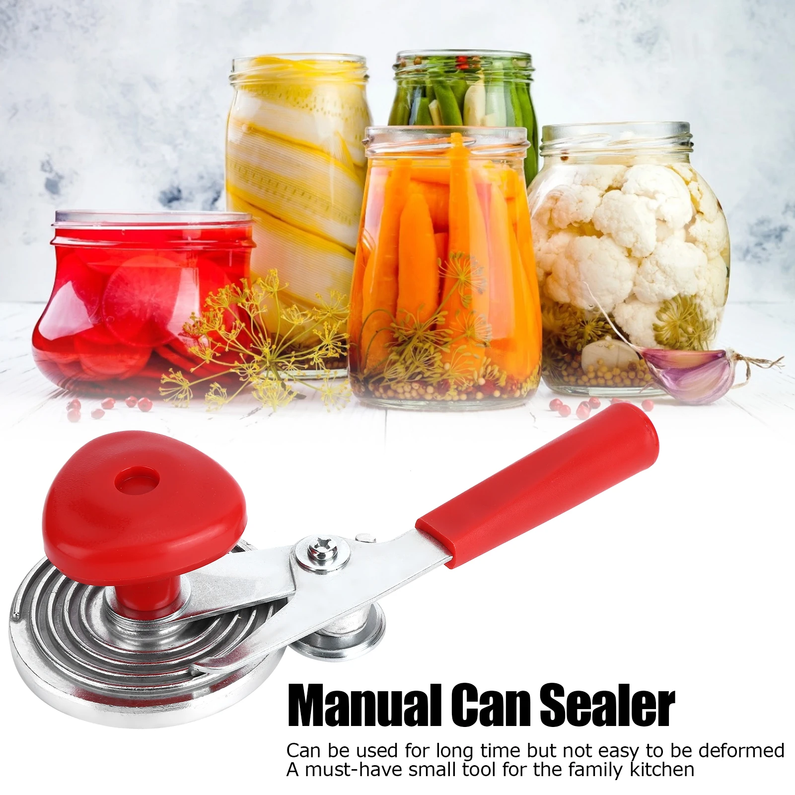 Kitchen Manual Can Sealer Crimping Device Sealing Glass Cans Beader Manually Seaming Machine For Seaming Glass Jars Kitchen Tool