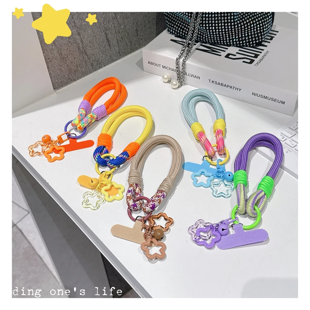 

Корейский Ins короткий многофункциональный ремешок для мобильного телефона на запястье с мультяшной звездой, милый кулон, чехол для уличной камеры, прочный и анти-потерянный