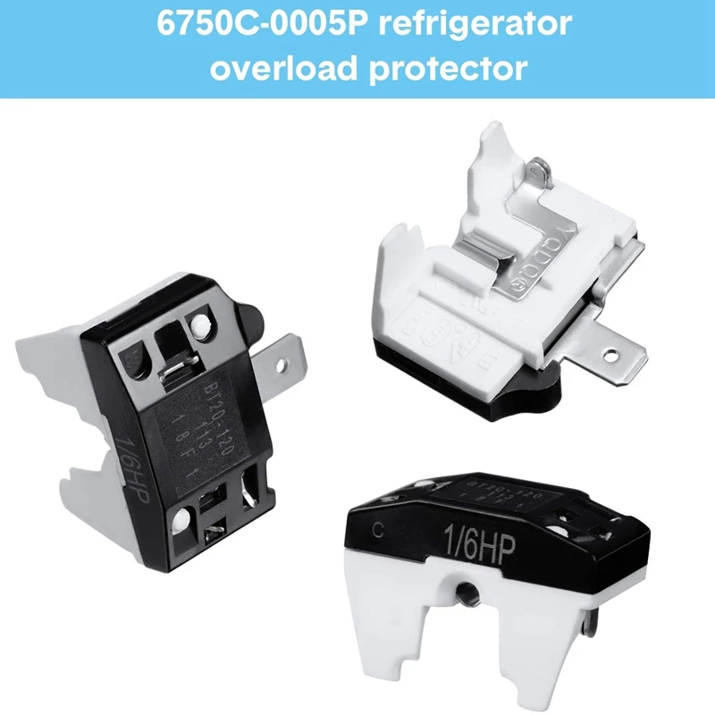 A15Q-3X QP2-4.7 PTC Starter Relay 1 Pin Refrigerator Starter Relay And 6750C-0005P Refrigerator Overload Protector