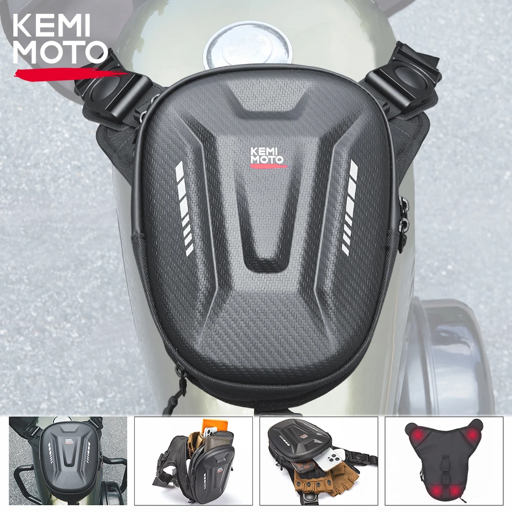 

Universal Motorcycle Fuel Tank Bag Waterproof EVA Shell + Oxford Cloth Expandable Multifunction Leg Bag Oil Fuel Travel Tank Bag