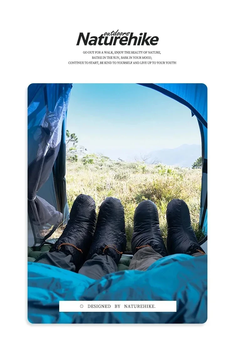 Naturehike Winter Warme Daunenschuhüberzüge für Outdoor -15°C ℃ ~0 ℃ Wasserdichte Winddichte Gänse- und Entendaunen Thermische Fußabdeckung Unisex Daunenstiefel – Detail 4