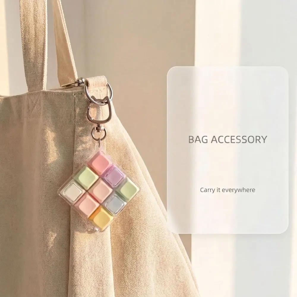 Relaxing DIY Keyboard Fidget Keychain Keycap Keys Button Clicker Pass The Time 9Keys Finger Keyboard Cap Relief Stress