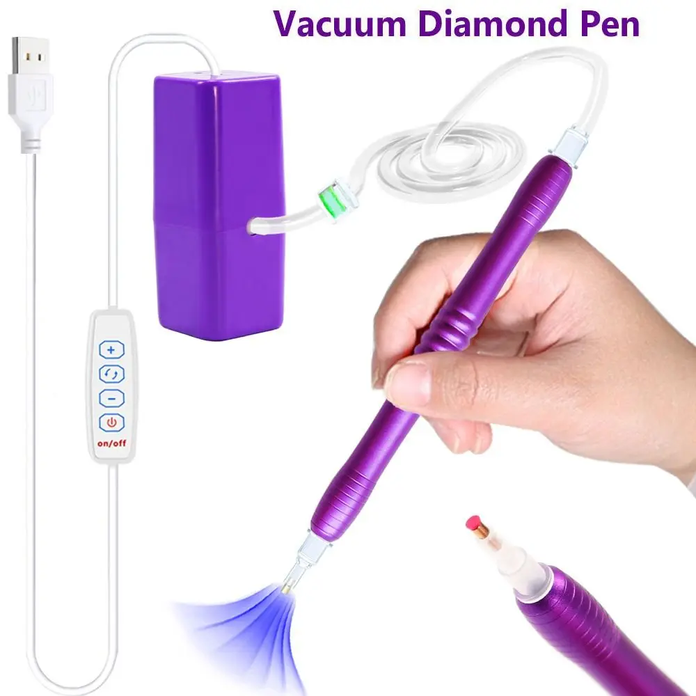 DIY Craft Vacuum Diamond Painting Pen Kits Beading Plates USB Cable Electric Diamond Suction Tool with Storage Bag