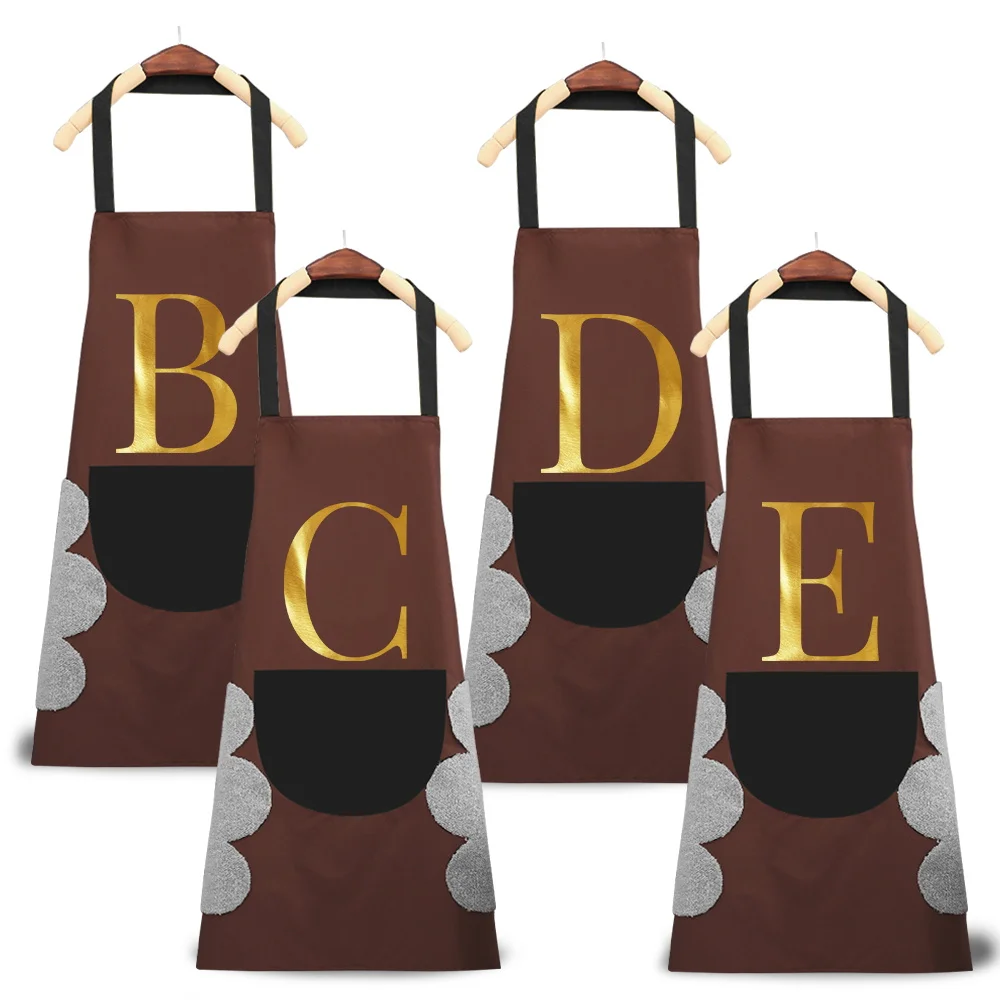 

Waterproof Oil Cooking Apron Chef Aprons Kitchen Apron with Front Pocket Printing Letter Pattern Cleaning Accessories Aprons