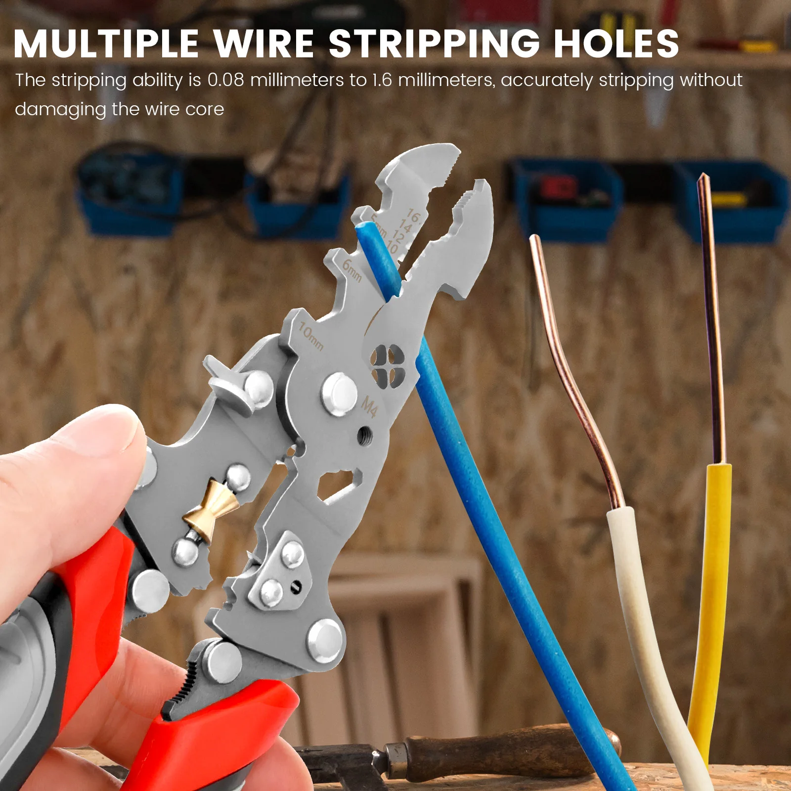 21 in 1 Wire Stripper Pliers Chrome Vanadium Steel Wire Stripper Crimper Precision Fast Cable Cutter Pliers for Cutting Pulling