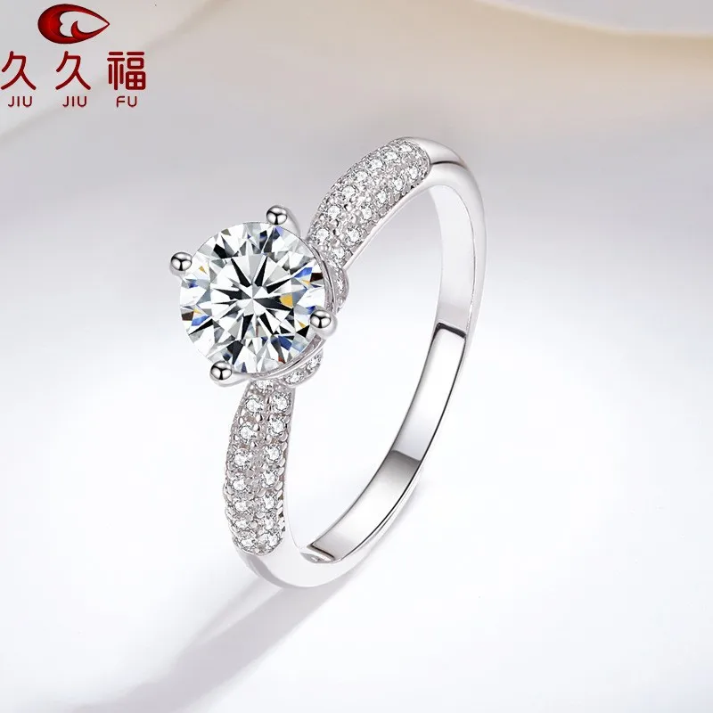 Comfortable Band Ring For Women 1ct Moissanite PT950 Platinum Smooth inner polishing,snug fit and comfortable wearing