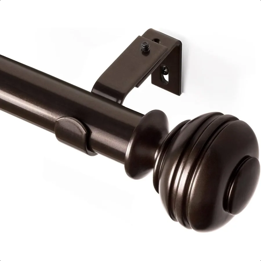 

Long Curtain Rod Window Curtain Rod 72144 Inch with Decorative Honeycombed Finials 1 Inch Drapery Rods for Living Room Kitchen