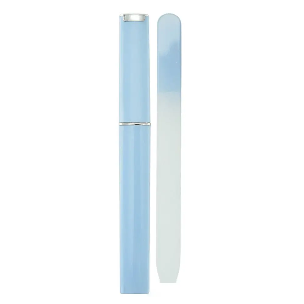 Sandblasted Colored Crystal Glass Nail File Polished Buffer Two-color Gradient Crystal File Multifunction