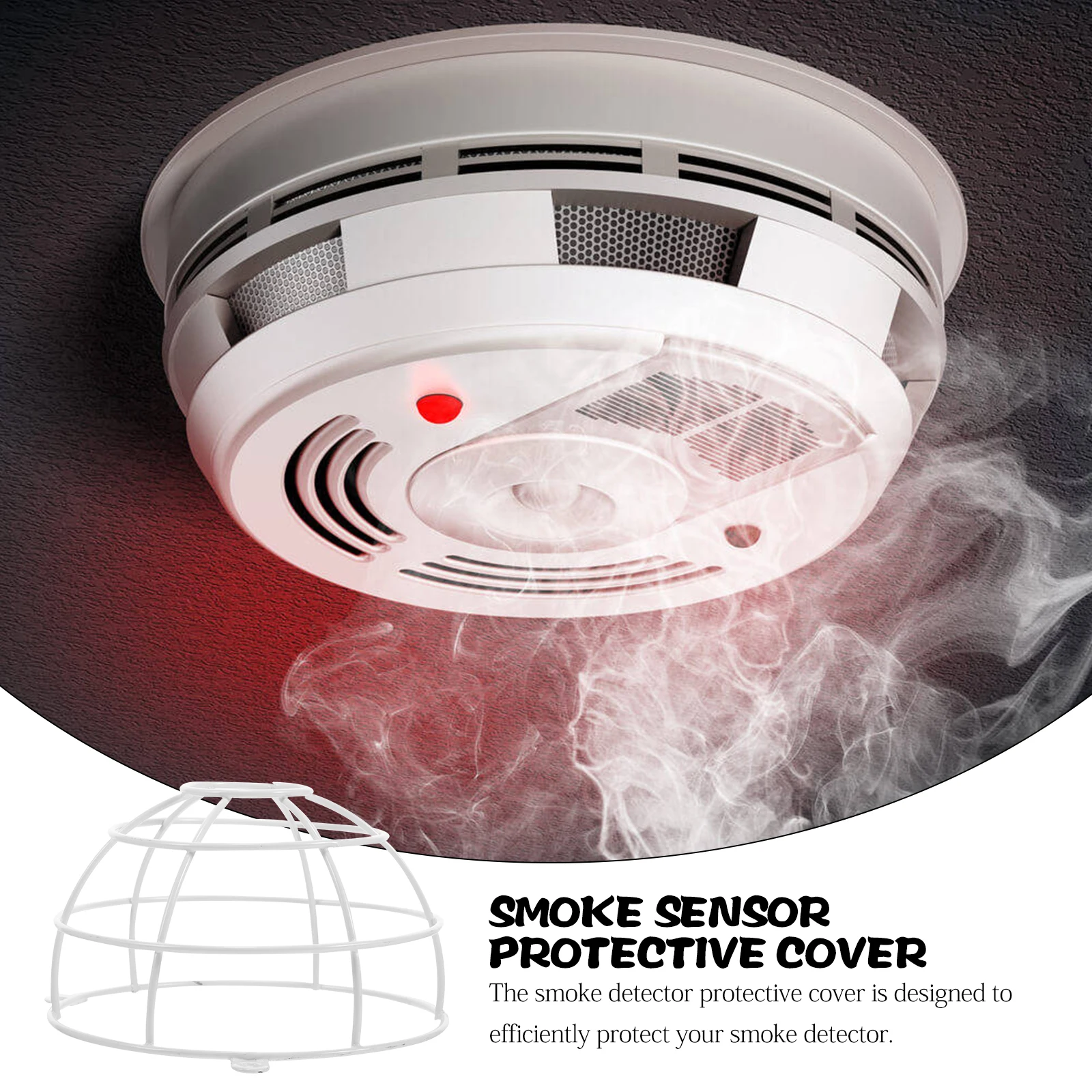 Smoke Sensor Protective Cover Home Smoking Dome Ceiling Mask for Motion Alarms Metal outside Detecte Plate