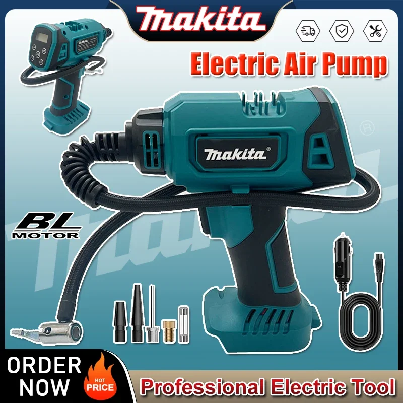 

Makita Cordless Portable Electric Air Pump 12V Fit Makita 18V Battery Rechargeable Handheld Air Compressor For Cars