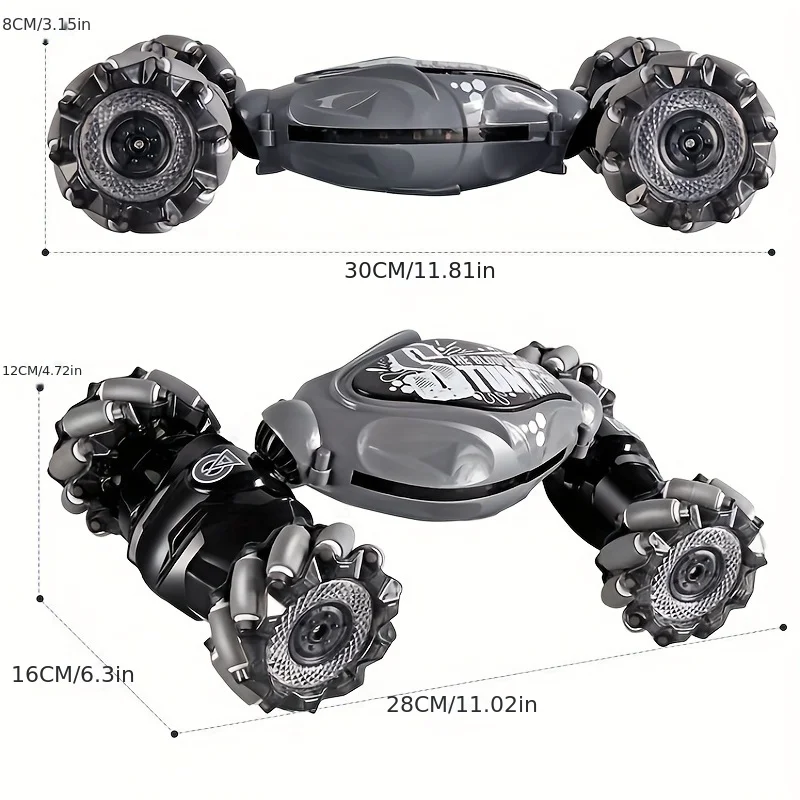 Gesture Deformation Remote Control Twist Four-Wheel Drive 360° Rotating Climbing Racing Boy Off-Road Vehicle RC Car w/ LED Light