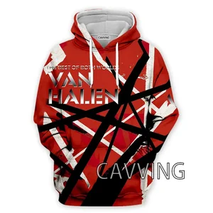 CAVVING-Moletom com capuz para homens e mulheres, capuz Harajuku, banda de Van Halen, zip up, impressão 3D, banda 8 principais vendas relogio van heusen - №7