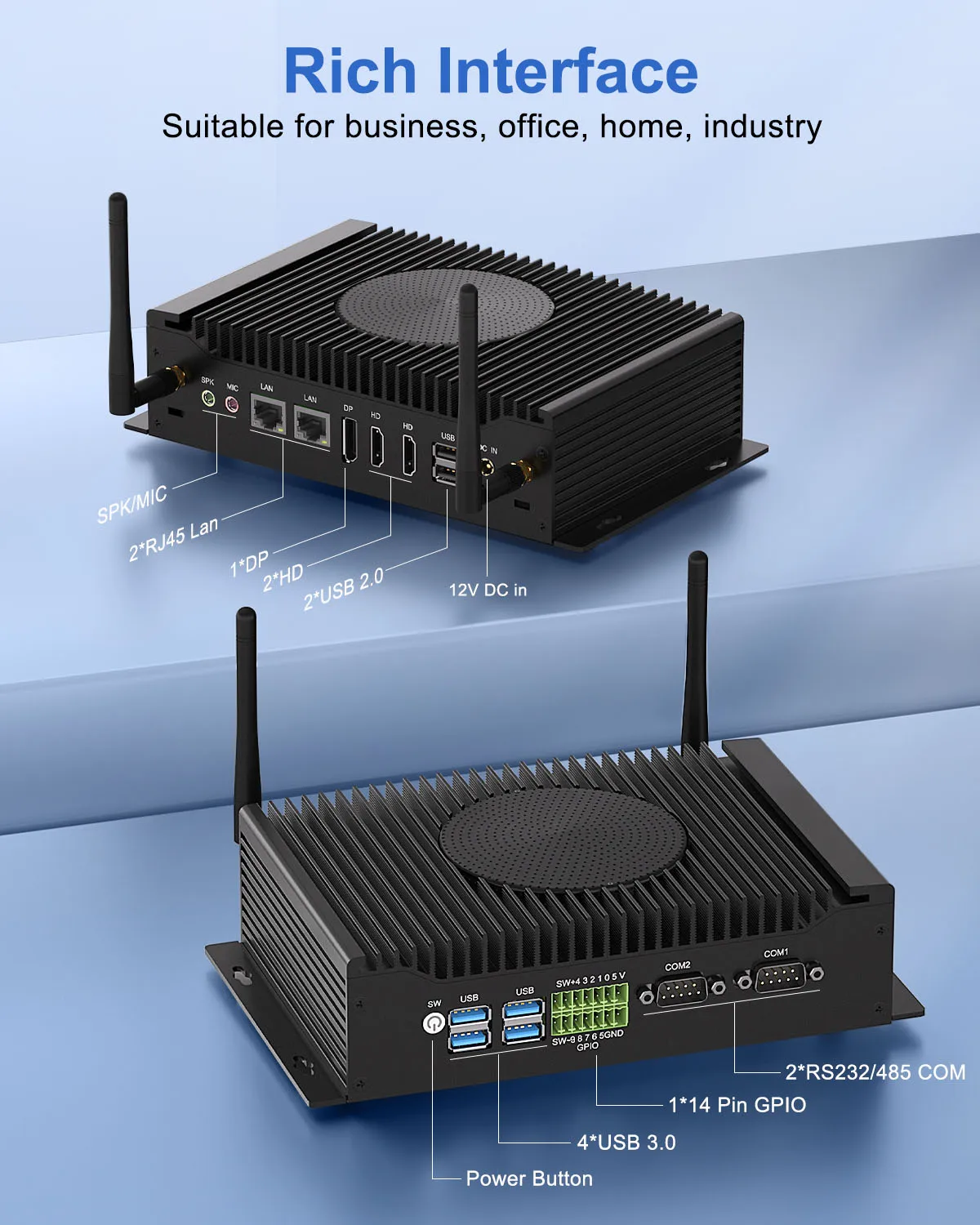 HYSTOU industriale Mini PC Fan Modello Compact Box Raffreddamento estremo Computer Windows 11 Intel Core CPU i5 8260U spedizione gratuita