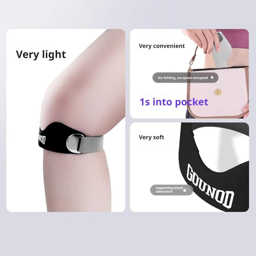 Verstellbares Rutschfestes Patella-Band Stabilisator Kniebandage Silikon Kniescheibensehnen-Stützband mit 3D-Airbag für Sport – Detail 6