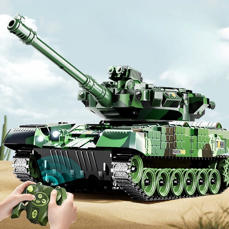 33cm RC Tank 9CH Remote Control Military Armored Car Vibrating Recoil With Sound LED rotating barrel kids gift Toy usb charge