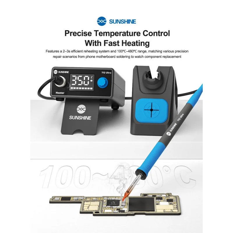 

SUNSHINE T12 ULTRA Soldering Station for Chip Repair Motherboard Soldering Southbridge Removal Flex Cables Component Replacement