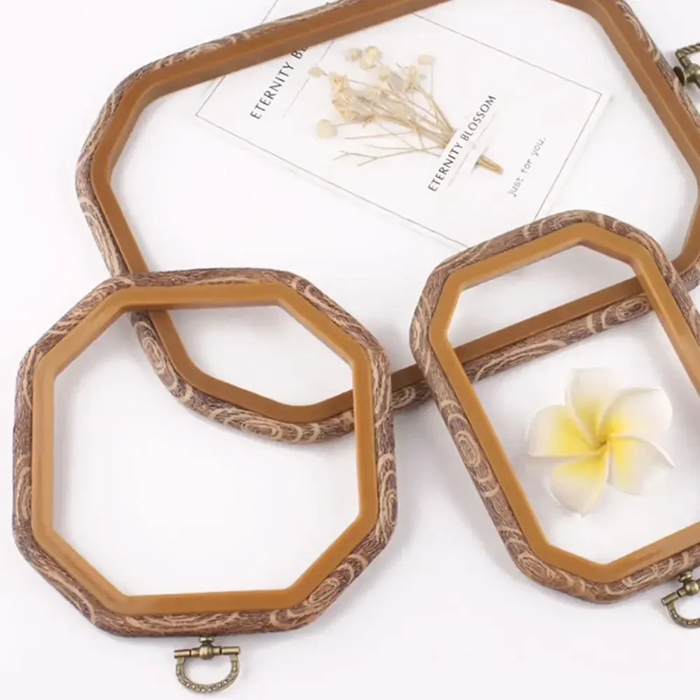 Aros de bordado de Color de madera Retro, marco, anillos de aro de bordado para manualidades con aguja de punto de cruz, herramienta de costura