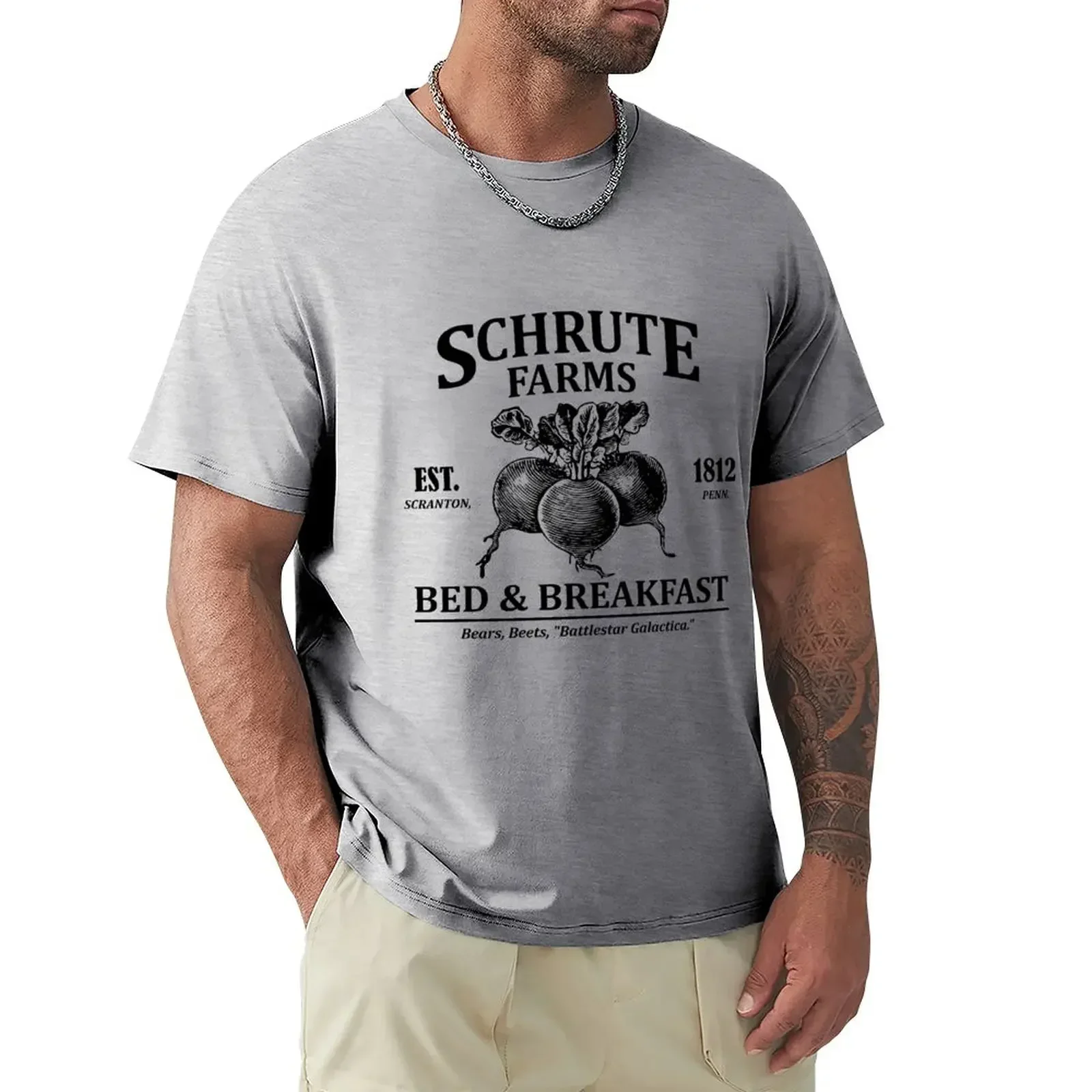 New Arrival fashion heavyweight Hot Sale SCHRUTE FAR -Dunder Mifflin T-Shirt summer tops Blouse hippie clothes t shirt for men