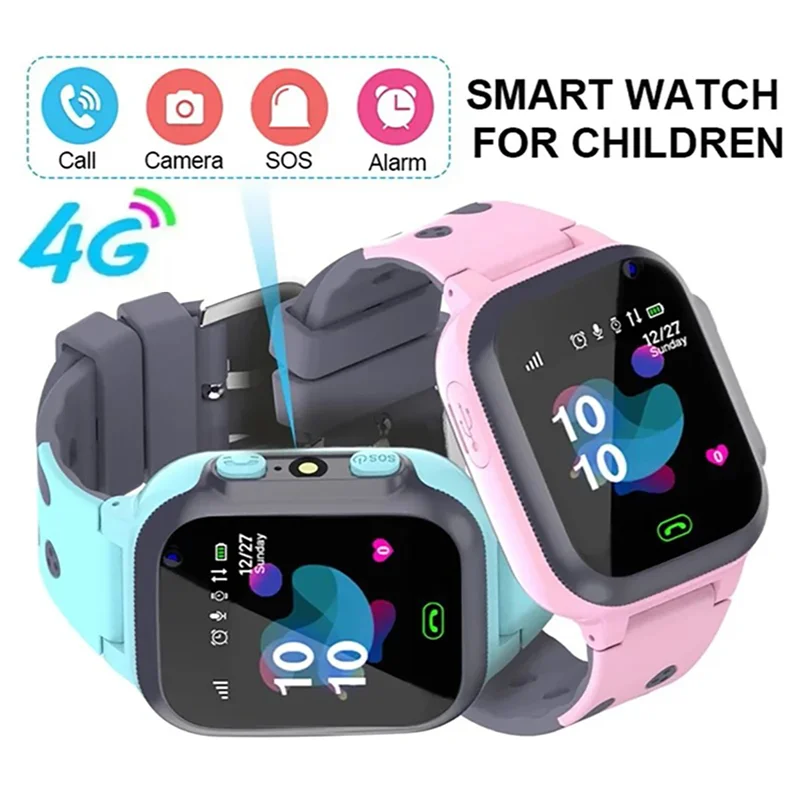 4G SOS GPS Location Kids Smartwatch Touchscreen Video Call Analogue Card Kids Smartwatch Q19 Camera Waterproof Watch Boys Girls