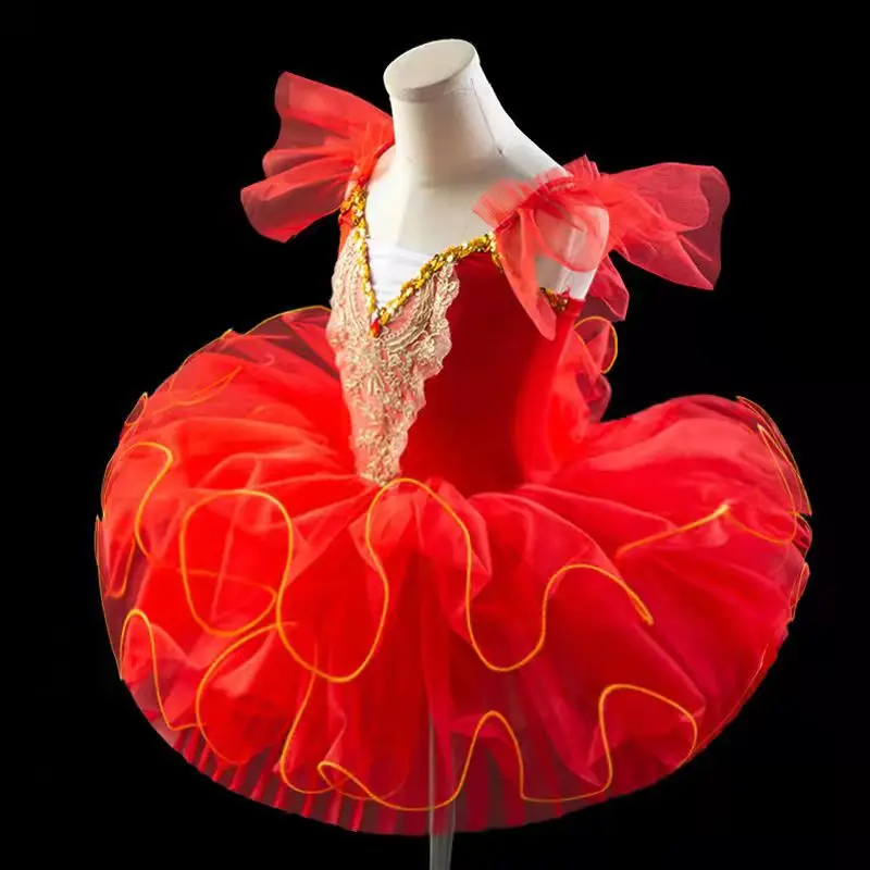 Tutu de ballet professionnel pour filles, bleu, rose, plateau de crêpes, robe de soirée ballerine, adulte, femme, enfant, costume de danse